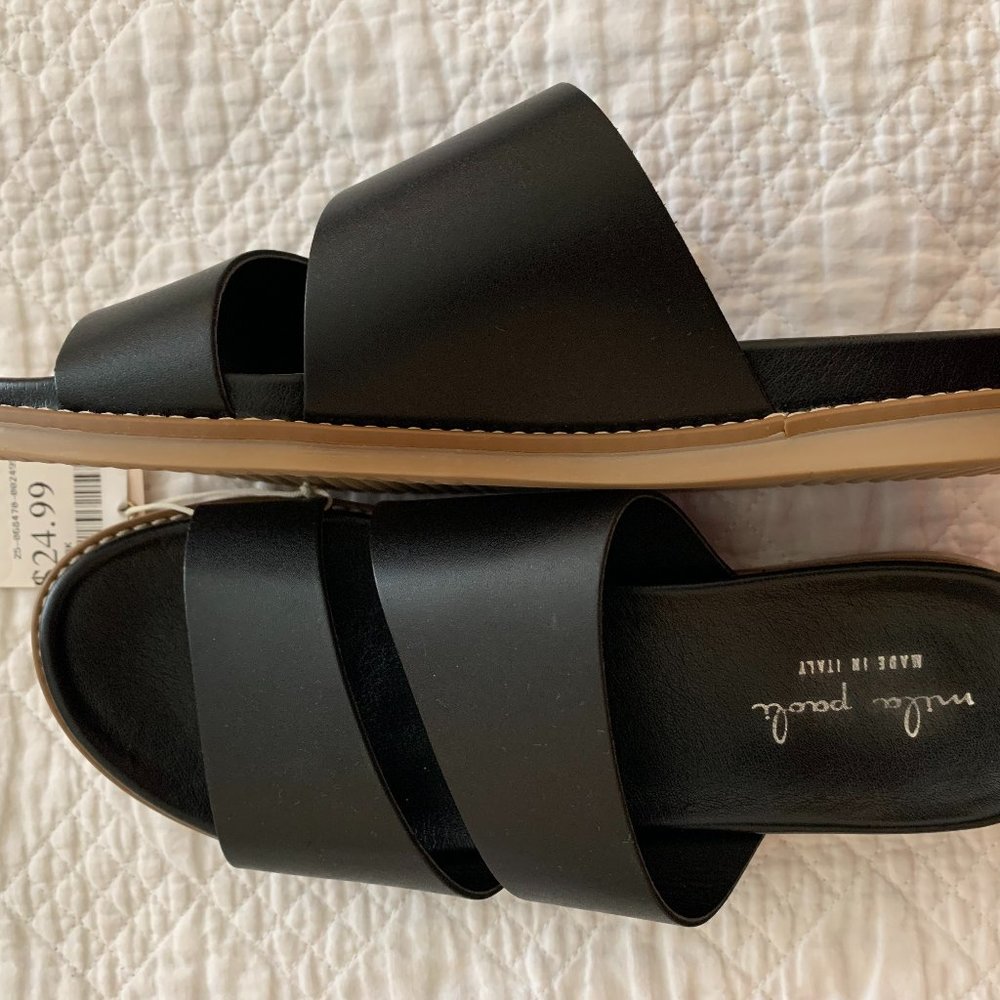 NTW Mila Paoli Size 8 Black leather sandal